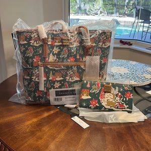 Dooney and bourke Disney vintage Christmas tote and matching walllet